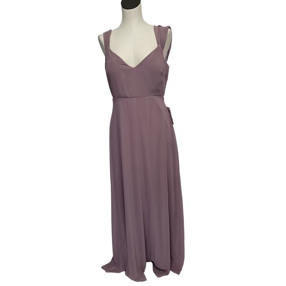 Elegant Mauve Off-Shoulder Maxi Dress - Picture 9 of 11
